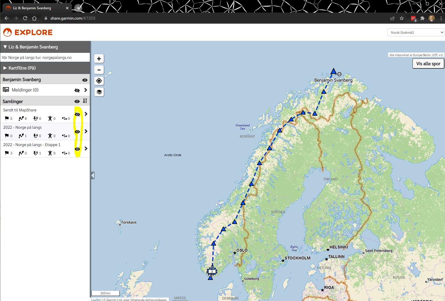 Norwegian Keymap Kart guide (Map guide) – Norge på langs